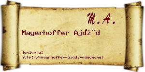 Mayerhoffer Ajád névjegykártya